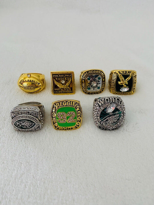 7 PCS Philadelphia Eagles Classic NFL Championship Ring SET M, USA Ship - EB Sports Champion's Cache