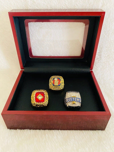 3 PCS Detroit Pistons Championship Complete Ring SET W Box,  SHIP - EB Sports Champion's Cache