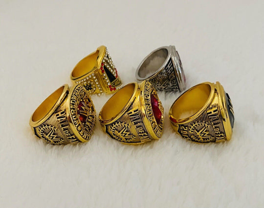5 PCS WWE World Wrestling Hall Of Fame Championship Ring Set, US Ship - EB Sports Champion's Cache