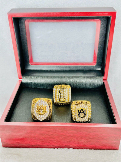 3 PCS Auburn Tigers SEC/NCAA GP Championship Ring Set W Box, US SHIP - EB Sports Champion's Cache