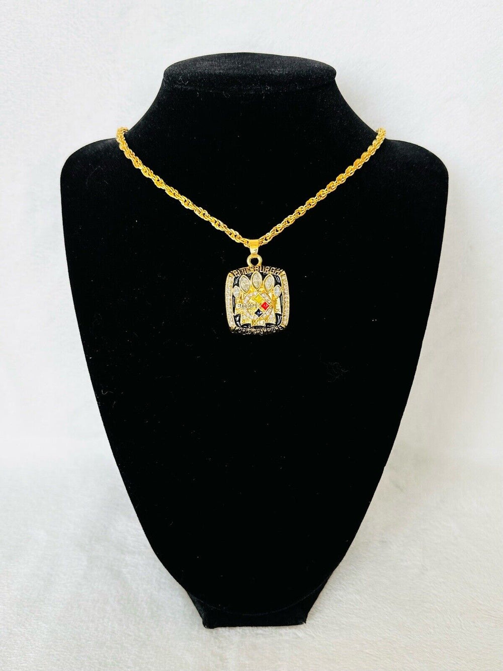 2005 Pittsburgh Steelers Super Bowl Championship Pendant Necklace, USA SHIP - EB Sports Champion's Cache