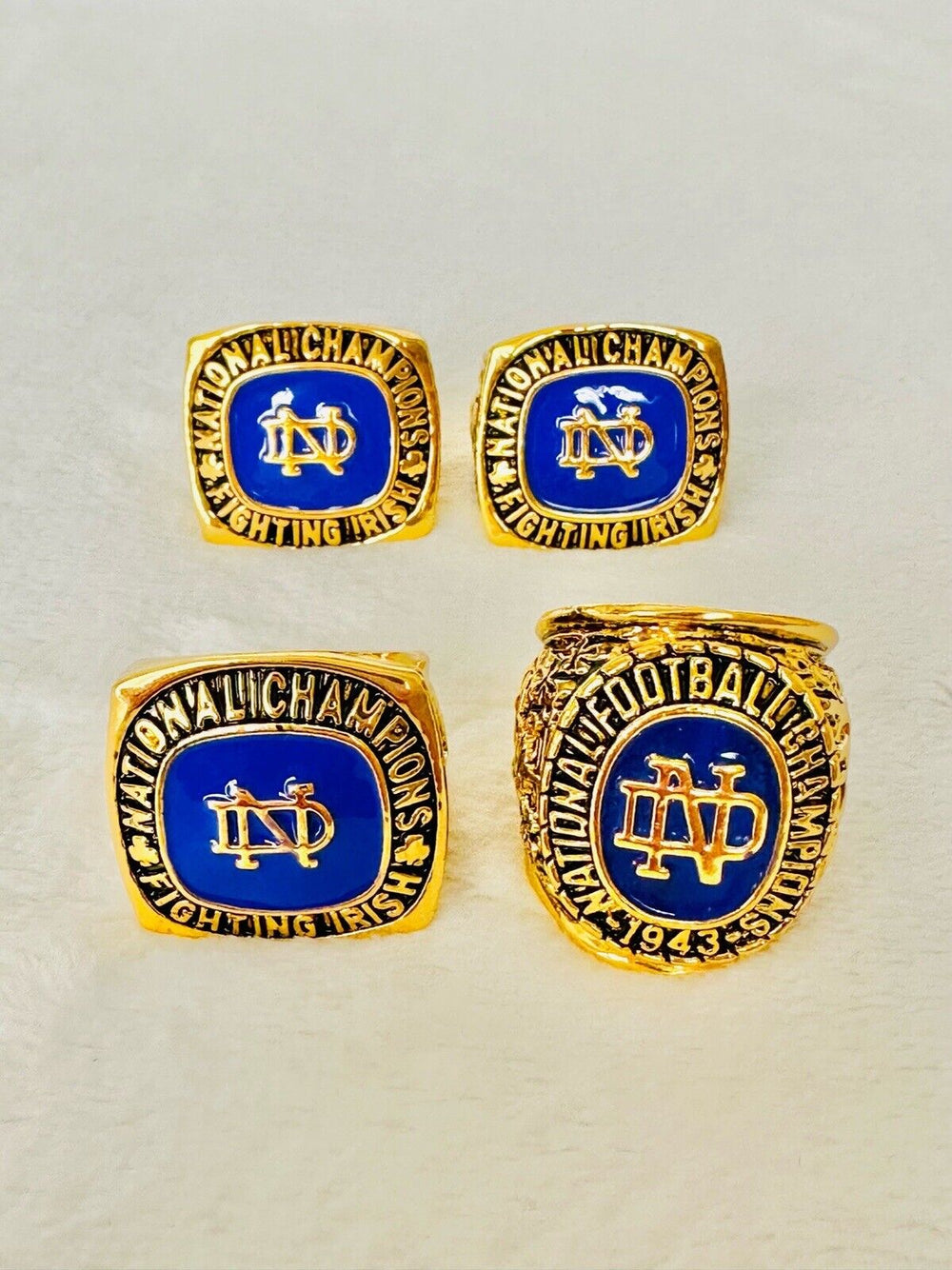 4 PCS Notre Dame Championship Display fan Ring W Box Set, US SHIP - EB Sports Champion's Cache