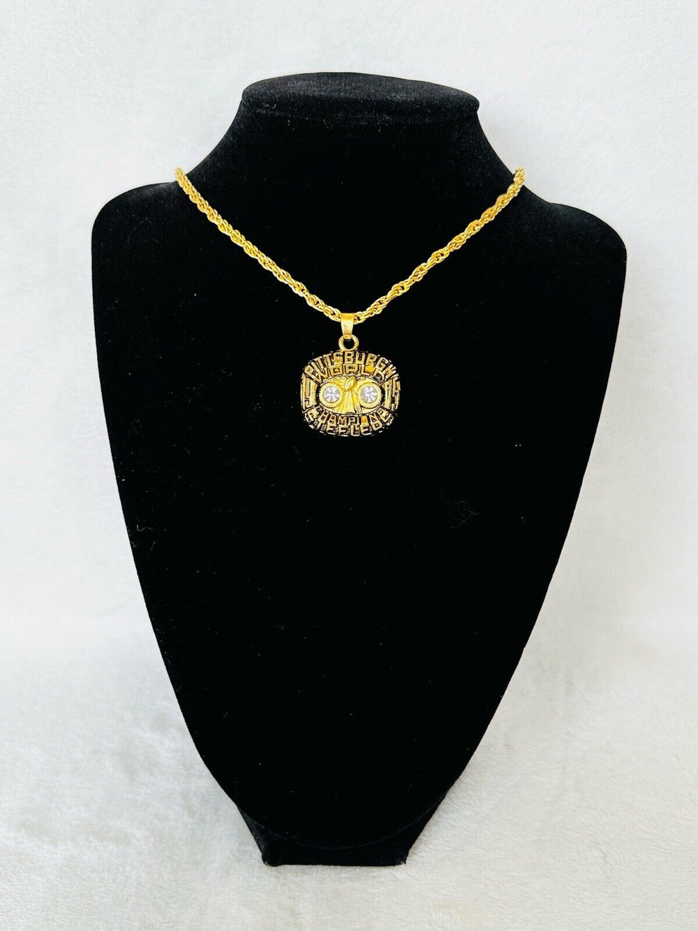 1975 Pittsburgh Steelers Super Bowl Championship Pendant Necklace, USA SHIP - EB Sports Champion's Cache