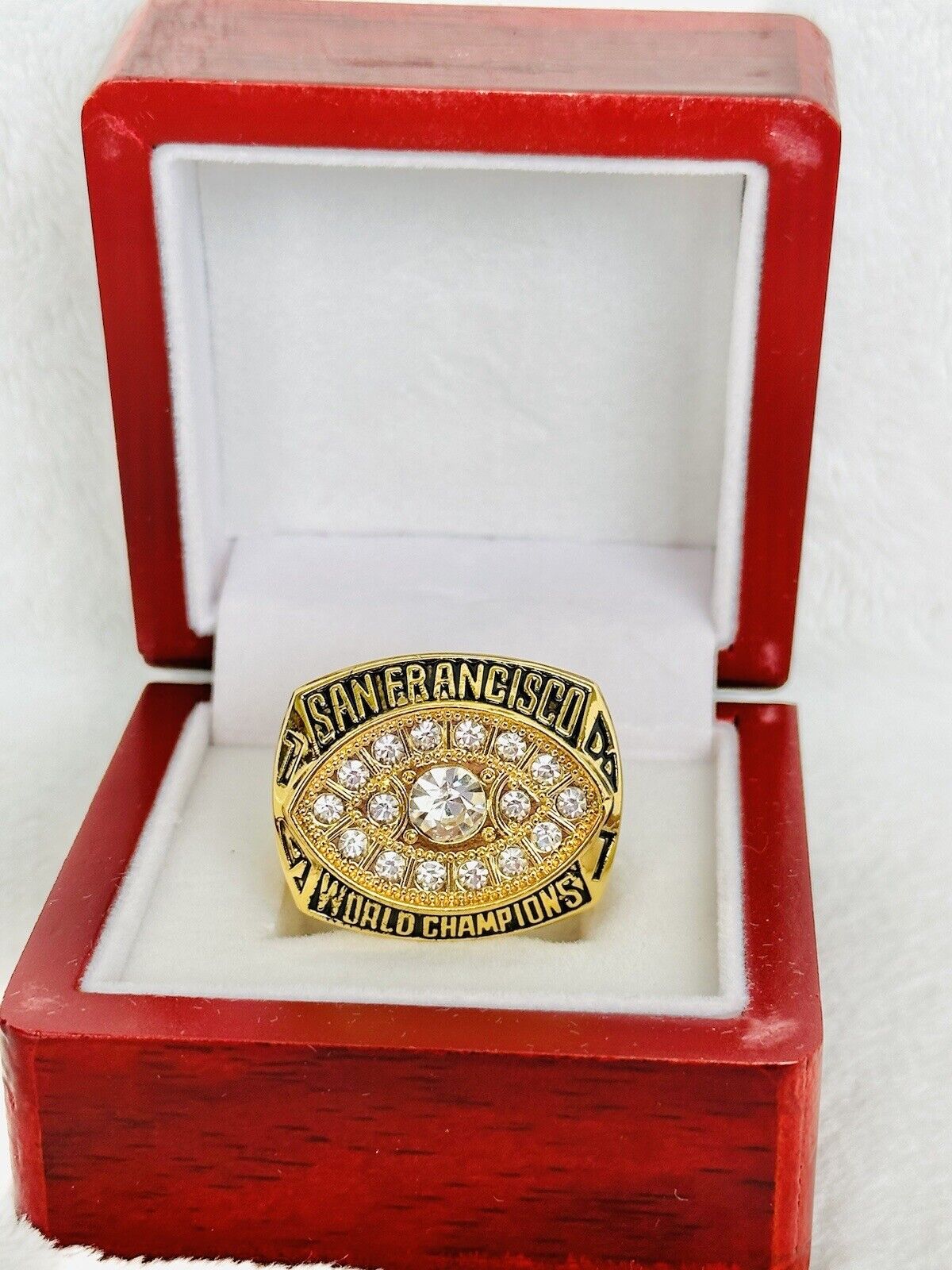 1981 San Francisco 49ers JOE MONTANA Ring W Box Championship, USA SHIP - EB Sports Champion's Cache