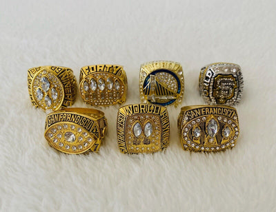 7 PCS San Francisco Ultimate Collection Championship Ring SET,  SHIP - EB Sports Champion's Cache