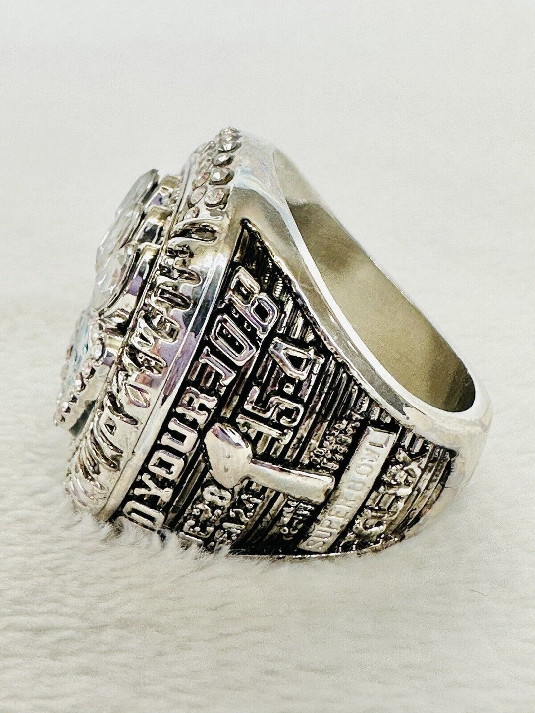 2014 New England Patriots Championship Ring W Box Silver Plated, Brady, US SHIP - EB Sports Champion's Cache