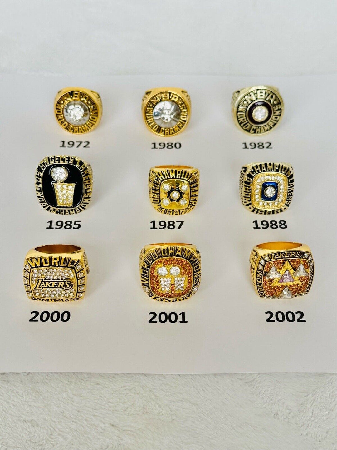 Los Angeles Lakers NBA Championship Ring, USA SHIP 1972-2002 PICK YOUR RING!! - EB Sports Champion's Cache