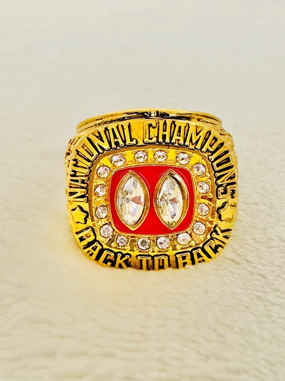 1995 Nebraska Cornhuskers 18k GP Brass Championship Ring W Box, US SHIP - EB Sports Champion's Cache