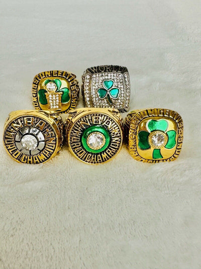 5 PCS Boston Celtics NBA Championship Replica Ring Set,  SHIP - EB Sports Champion's Cache