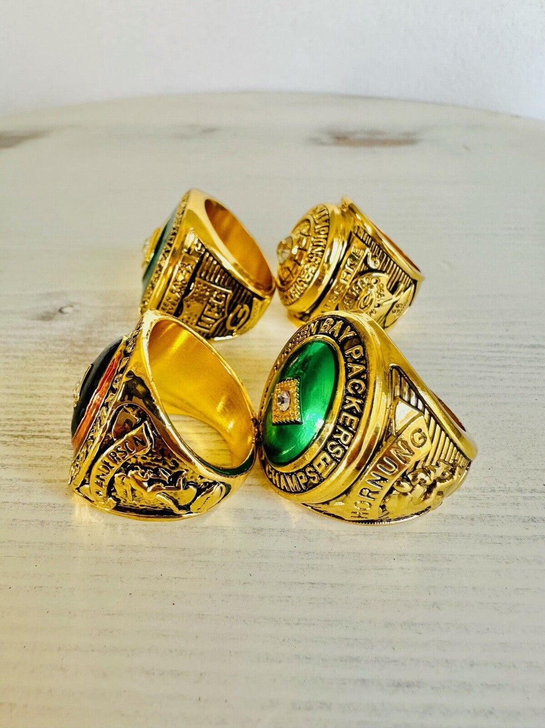 4 PCS Green Bay Packers Championship Ring SET, US SHIP 1961/62/65/66 - EB Sports Champion's Cache