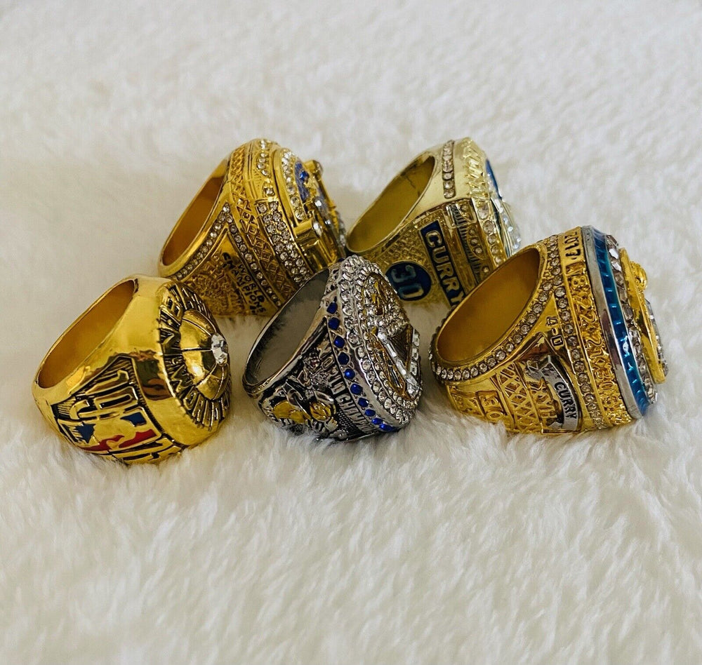 5 PCS Golden State Warriors Championship Ring Complete Set,  SHIP - EB Sports Champion's Cache