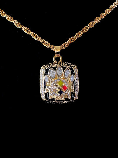 2005 Pittsburgh Steelers Super Bowl Championship Pendant Necklace, USA SHIP - EB Sports Champion's Cache