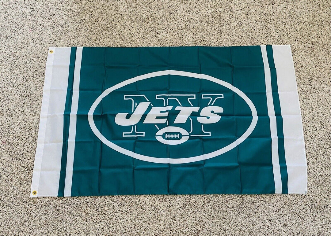 New York Jets                    Large 3 X 5 Flag/Banner.  FREE SHIPPING! - EB Sports Champion's Cache