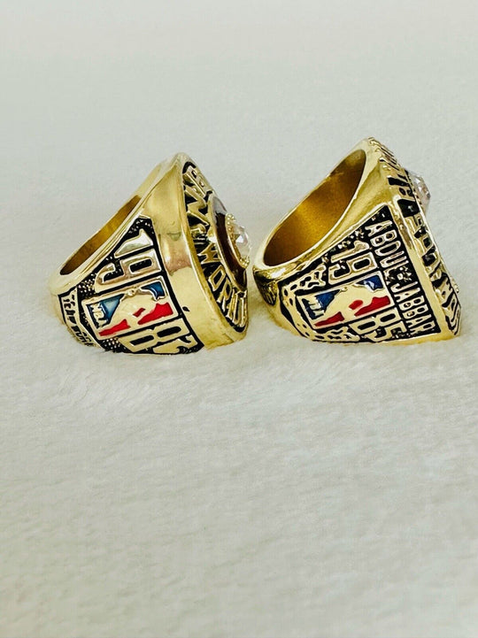 2 Pcs Los Angeles Lakers Ring Set,  SHIP 1982/85 - EB Sports Champion's Cache