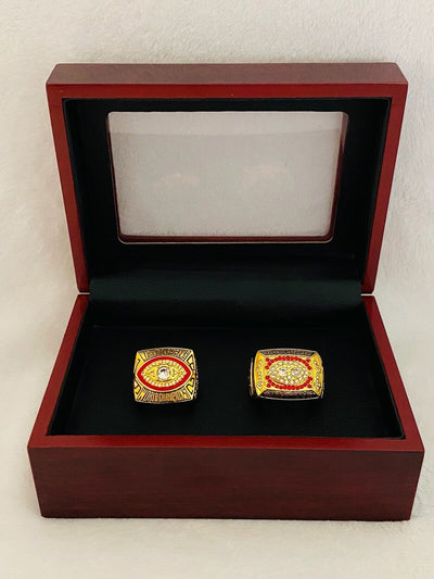 2 PCS Washington Redskins Super Bowl Champs Ring SET W Case,  SHIP 1982/87 - EB Sports Champion's Cache