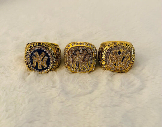 3 PCS NEW YORK Yankees World Series Champions Ring Set, US SHIP 1998/99/00 - EB Sports Champion's Cache