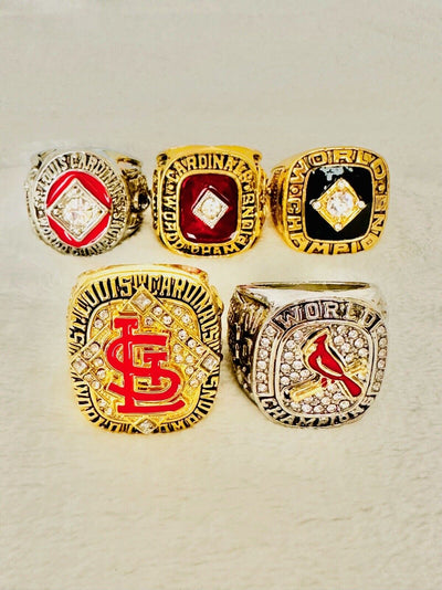 5 PCS St Louis Cardinals World Series Ring Set,  SHIP 1964-2011 - EB Sports Champion's Cache