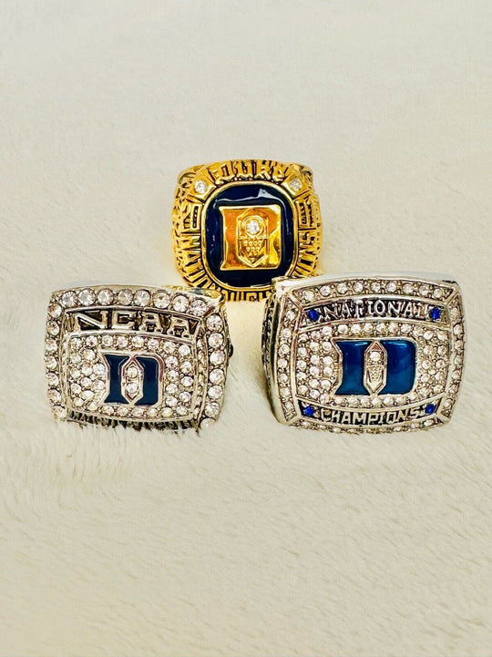 3 PCS Duke Blue Devils National Champions Ring W Box, US SHIP, 2001-2015 - EB Sports Champion's Cache