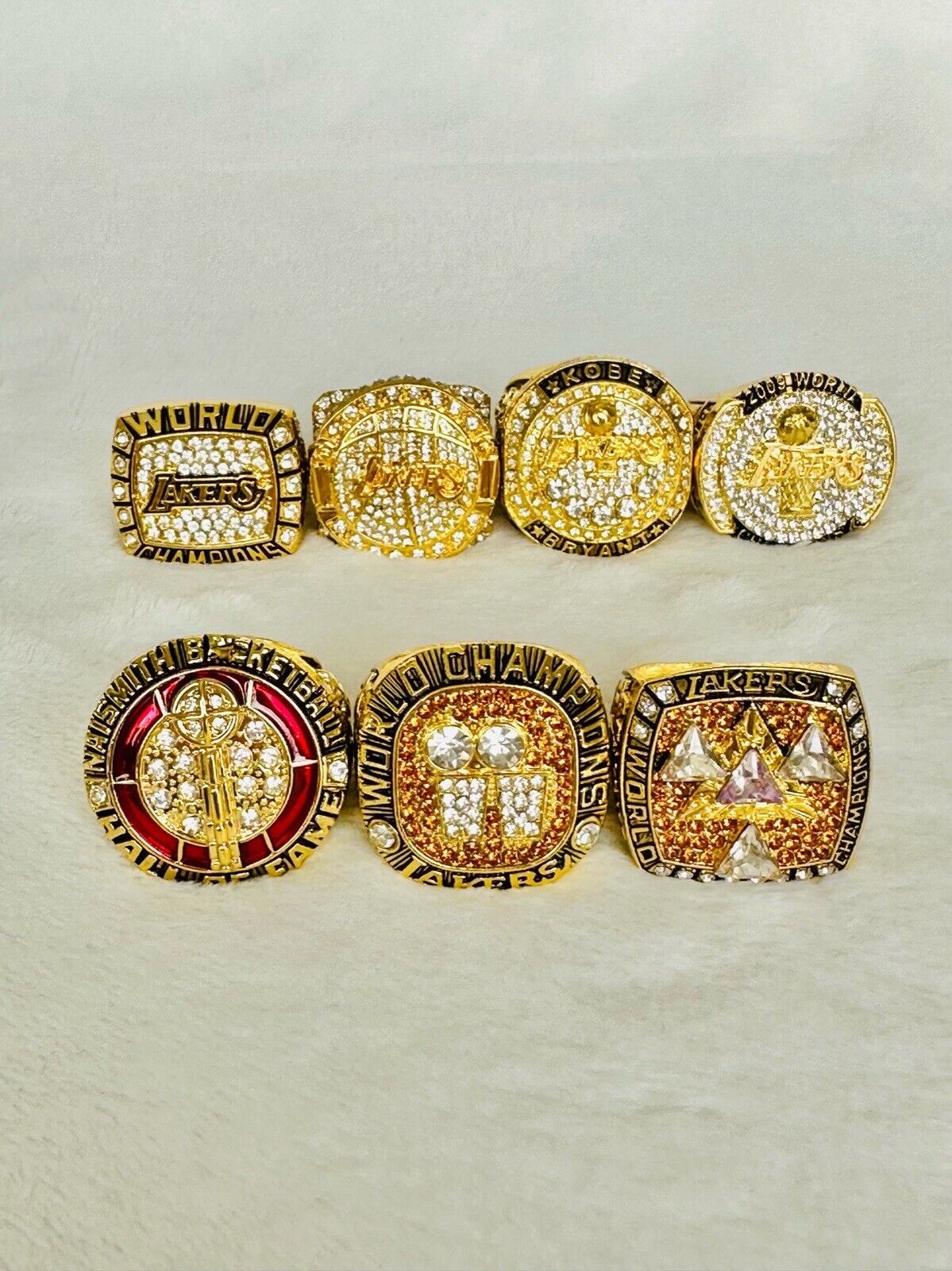 7 Pcs Los Angeles Lakers Kobe Bryant Ultimate Ring Collection Set, USA SHIP - EB Sports Champion's Cache