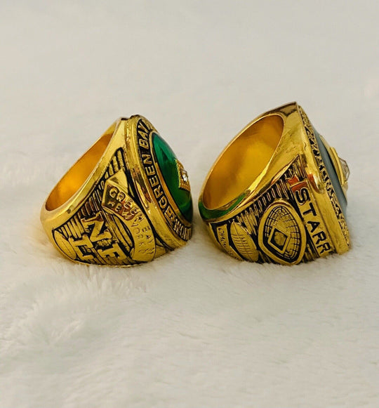 2PCS Green Bay Packers Championship Replica Ring SET, US SHIP. 1961/1965 - EB Sports Champion's Cache