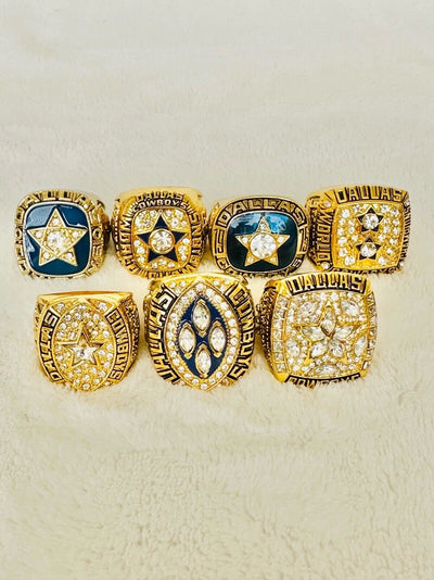 7 PCS Dallas Cowboys Championship Complete Ring SET, US SHIP - EB Sports Champion's Cache