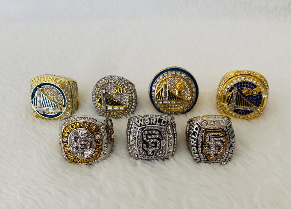 7 PCS San Francisco Collection Championship Ring SET W Box,  SHIP - EB Sports Champion's Cache