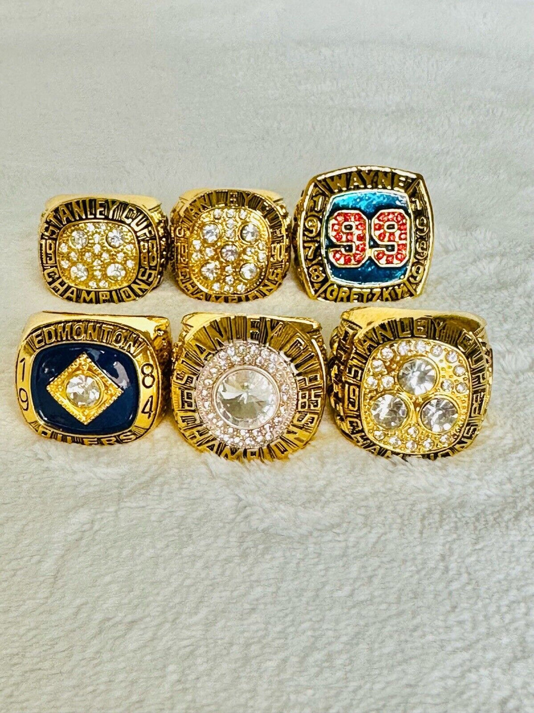 6 WAYNE GRETZKY Ultimate Ring Set,  SHIP 1984/85/87/88/90 HOF - EB Sports Champion's Cache