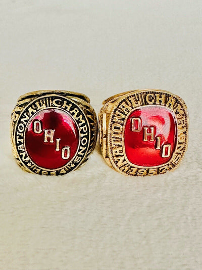 2 PCS Ohio State NCAA Championship Ring Set, US SHIP 1954/57 - EB Sports Champion's Cache