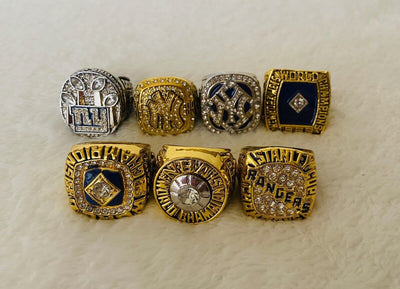 New York Ultimate Collection Championship Ring SET, US Ship NFL/MLB/ Hockey - EB Sports Champion's Cache