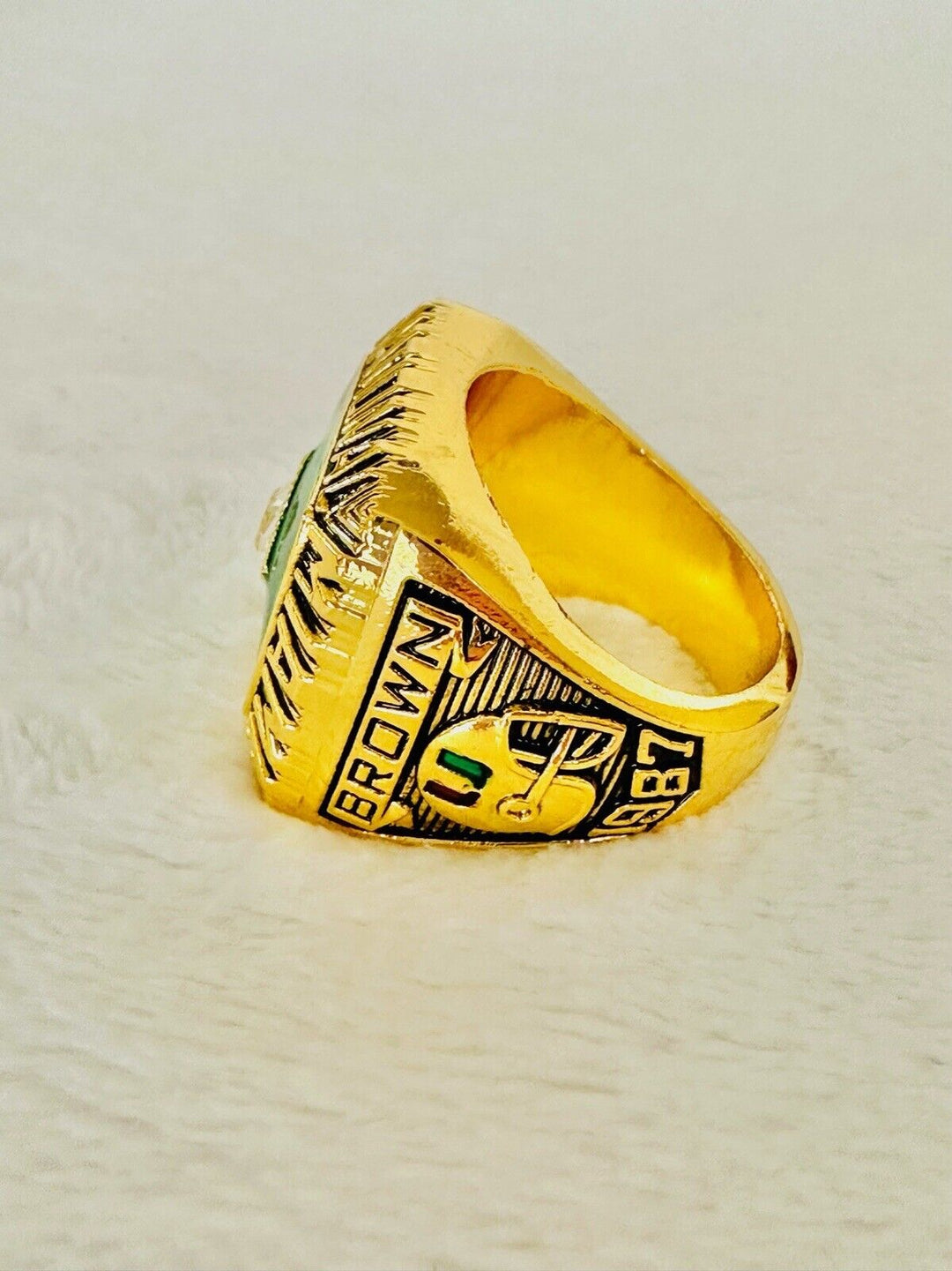 1987 Miami Hurricanes NCAA 18k GP Brass Championship Ring, US SHIP - EB Sports Champion's Cache