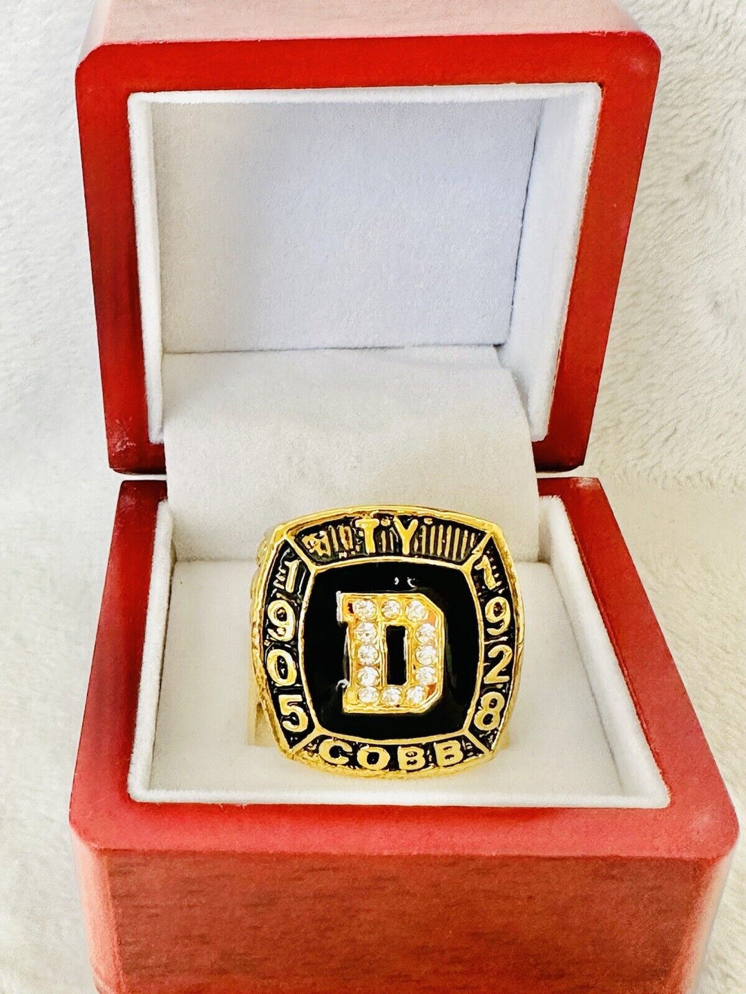 Detroit Tigers Ty Cobb Hall Of Fame Ring W Box,  SHIP 1905-1928 - EB Sports Champion's Cache