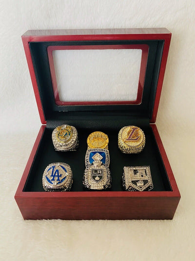 Los Angeles Ultimate Collection Championship Ring SET W Box, US Ship NFL/MLB/NBA - EB Sports Champion's Cache