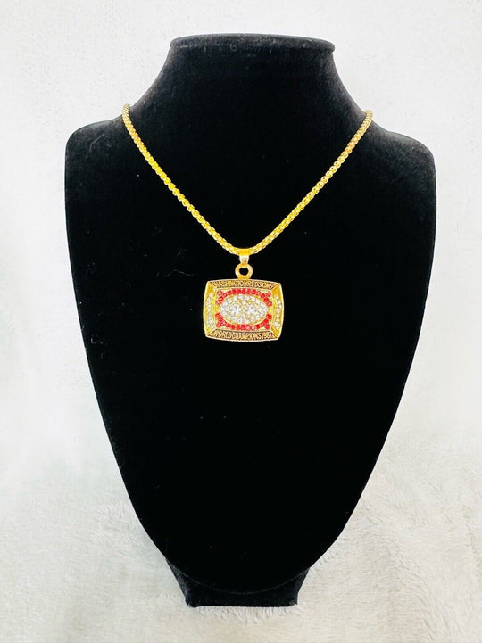 1987 Washington Redskins Super Bowl Championship Pendant Necklace,  SHIP - EB Sports Champion's Cache