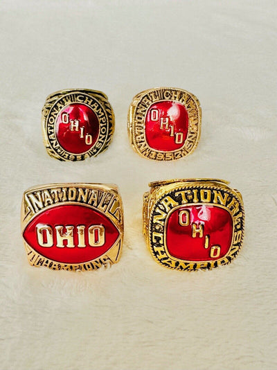 4 PCS Ohio State NCAA Championship Ring Set, US SHIP - EB Sports Champion's Cache