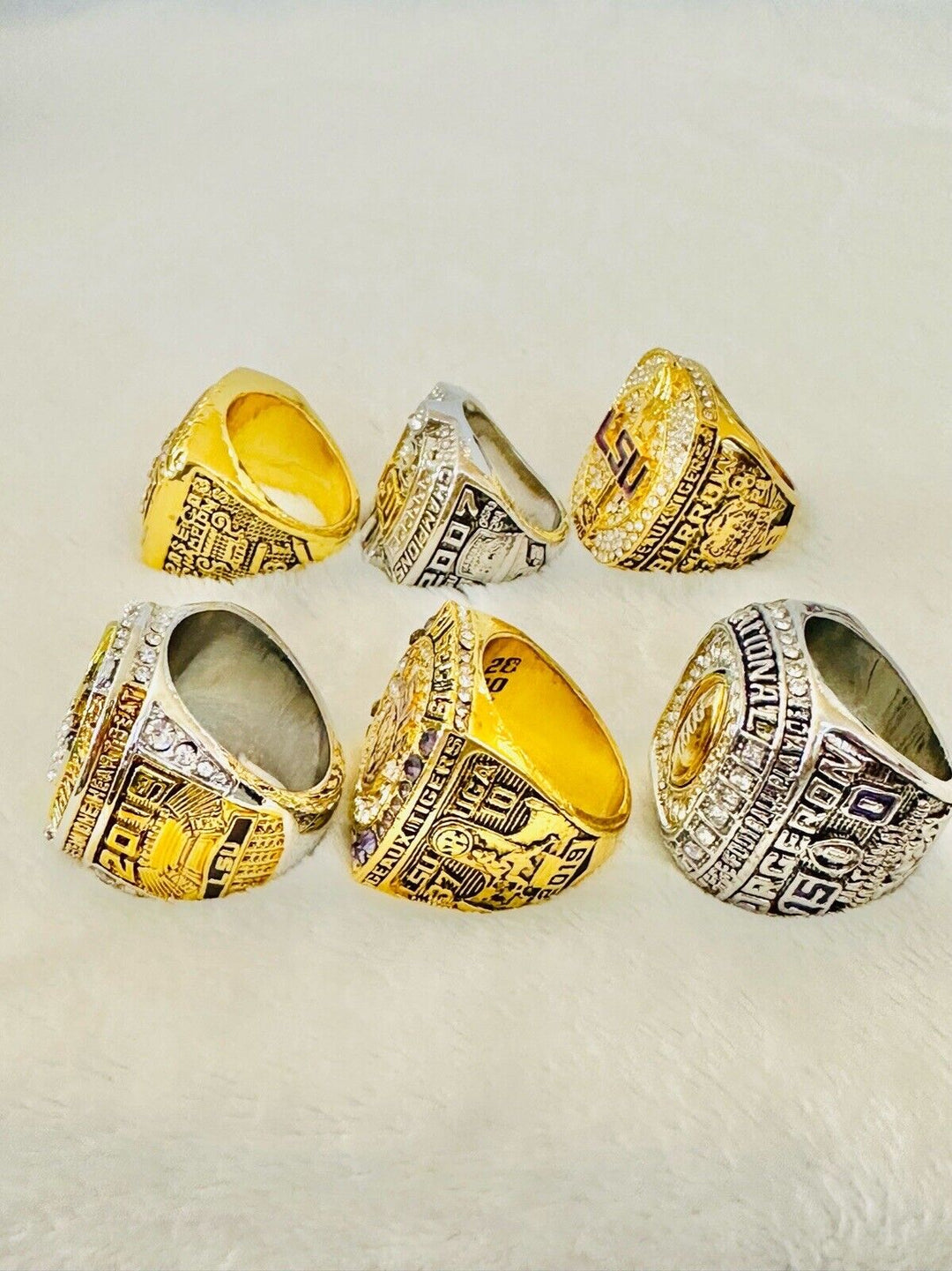 6 PCS LSU Tigers National Championship Ring, US SHIP 2003-2020 - EB Sports Champion's Cache