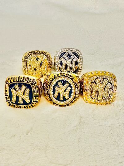 5 PCS NEW YORK Yankees World Series Champions Ring Set, US SHIP 1996-2009 - EB Sports Champion's Cache