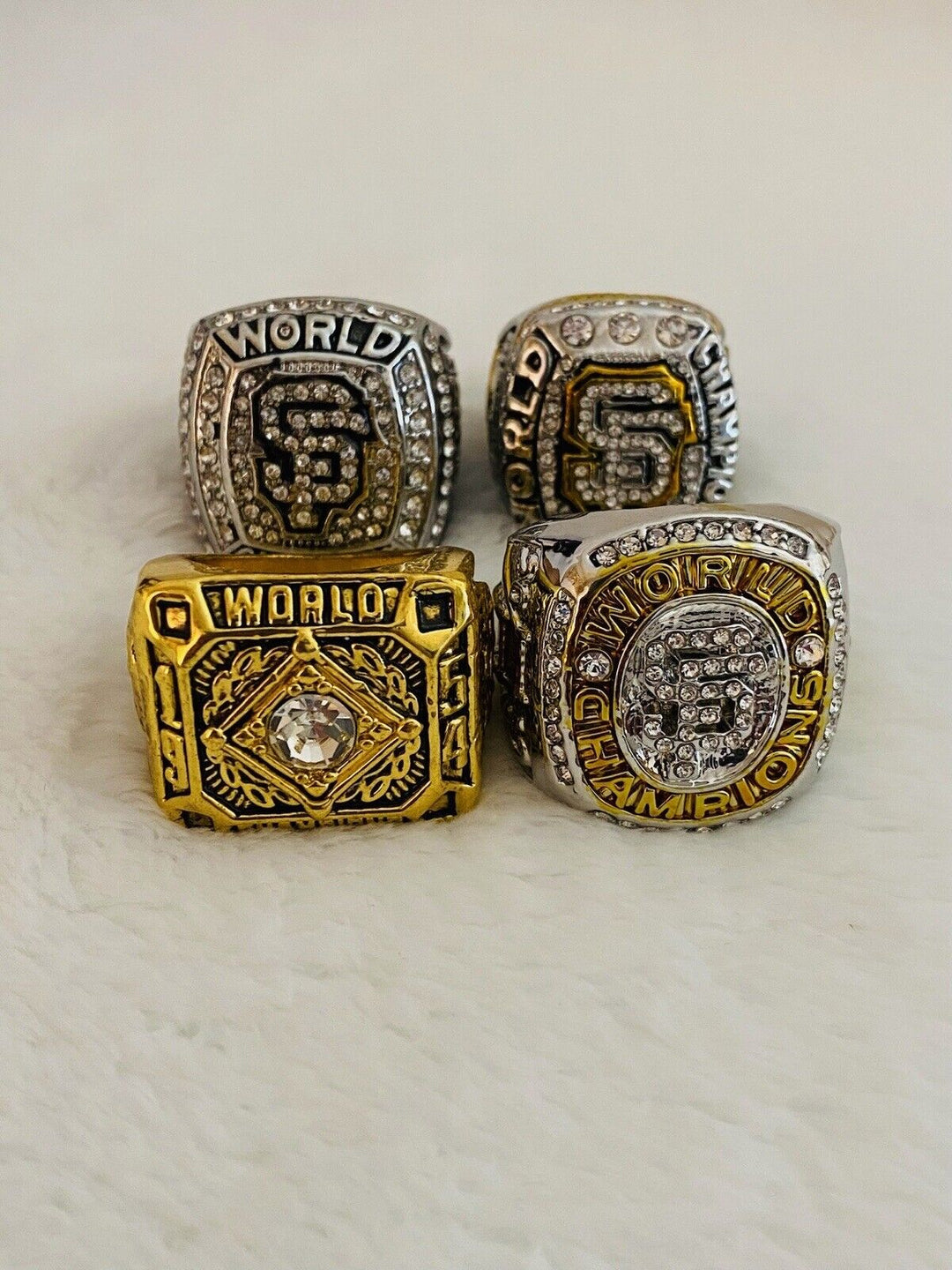 4 PCS San Francisco Giants World Series Complete Ring Set, US SHIP 1954-2014 - EB Sports Champion's Cache