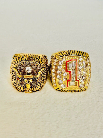 2 PCS University Of Texas LONGHORNS Championship Ring Replica, US SHIP 1963/2005 - EB Sports Champion's Cache