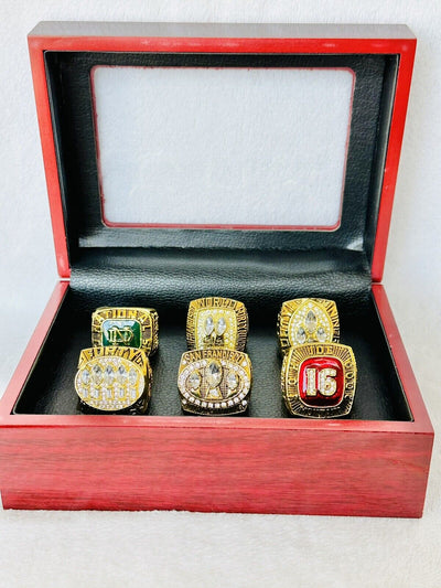 6 Pcs Joe Montana Ultimate Collection 49ers Ring Set W Box, US SHIP - EB Sports Champion's Cache
