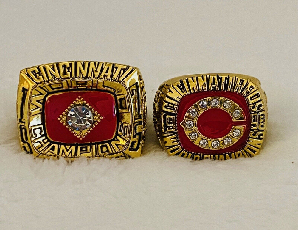 2 PCS CINCINNATI REDS World Series Championship Ring W Box,  SHIP 1975/90 - EB Sports Champion's Cache