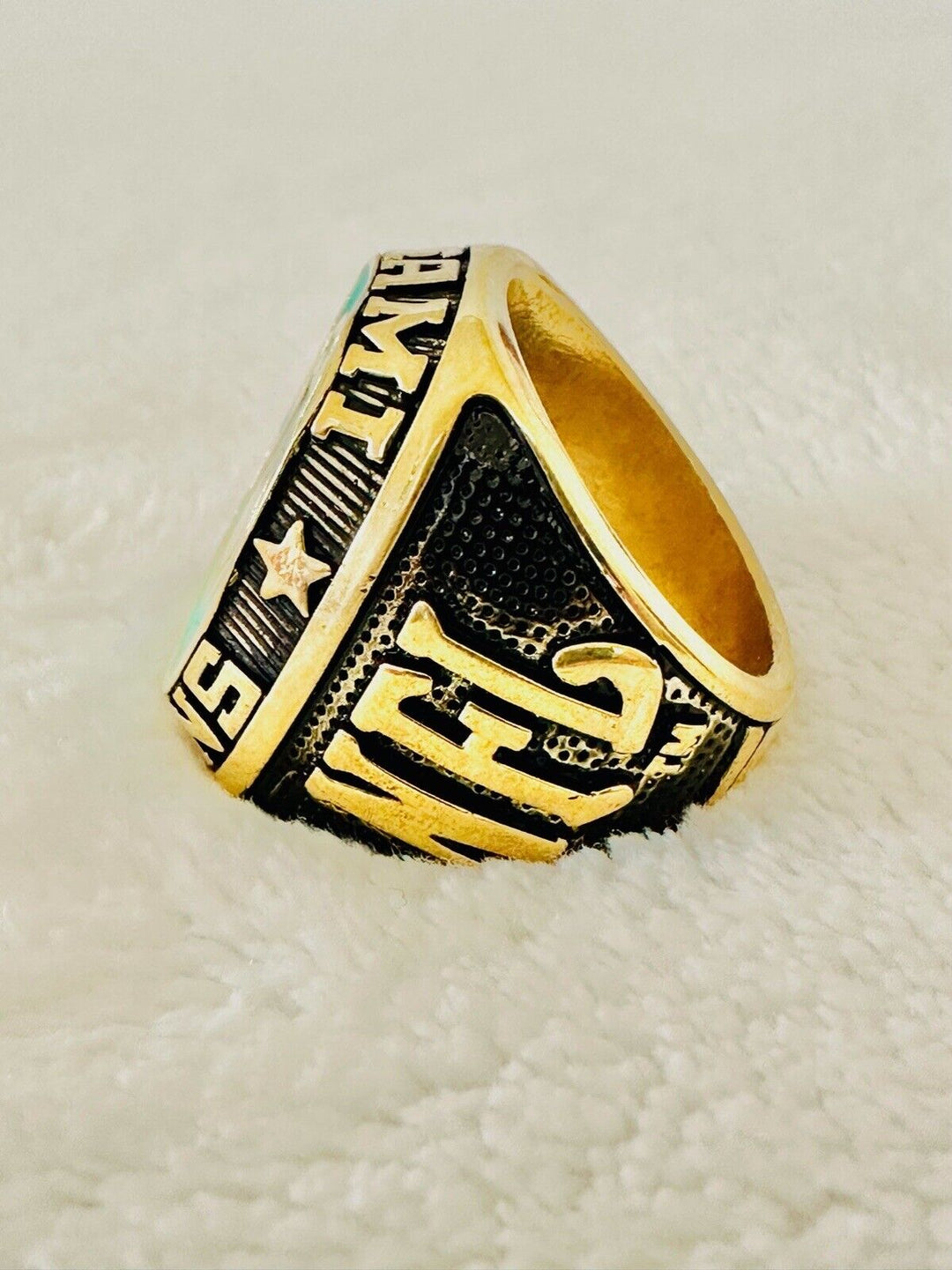 Miami Dolphins Large Classic Goldplated NFL Rare Ring W Box - EB Sports Champion's Cache