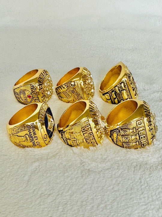 6 WAYNE GRETZKY Ultimate Ring SET W Box Set,  SHIP 1984/85/87/88/90 HOF - EB Sports Champion's Cache