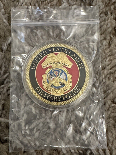 MP-Military Police Army Challenge Coin-Gold PL US Army  with CASE! - EB Sports Champion's Cache