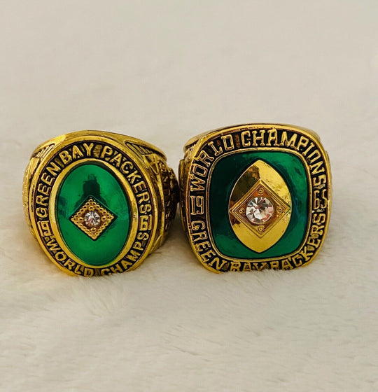 2PCS Green Bay Packers Championship Replica Ring SET W Case, US SHIP. 1961/1965 - EB Sports Champion's Cache