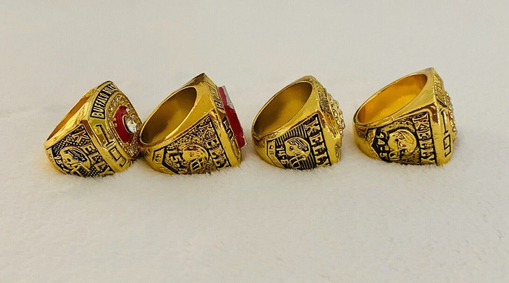 4 PCS Buffalo Bills AFC Championship Complete Ring Set, Replica, Kelly, US SHIP - EB Sports Champion's Cache