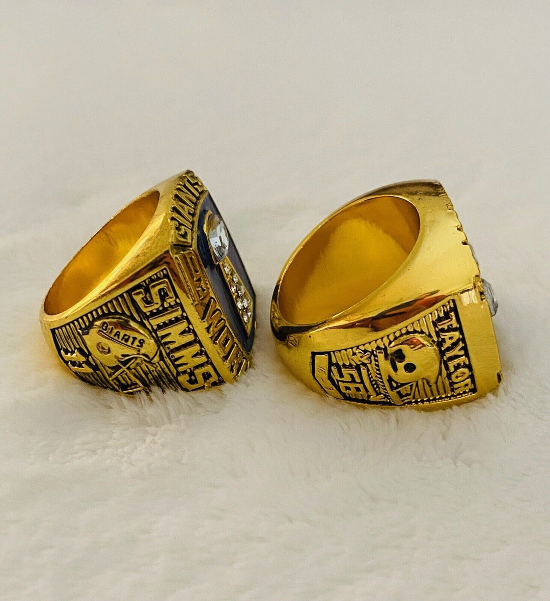 2 PCS New York Giants Super Bowl Ring SET W Case, US SHIP. 1986/1990 - EB Sports Champion's Cache