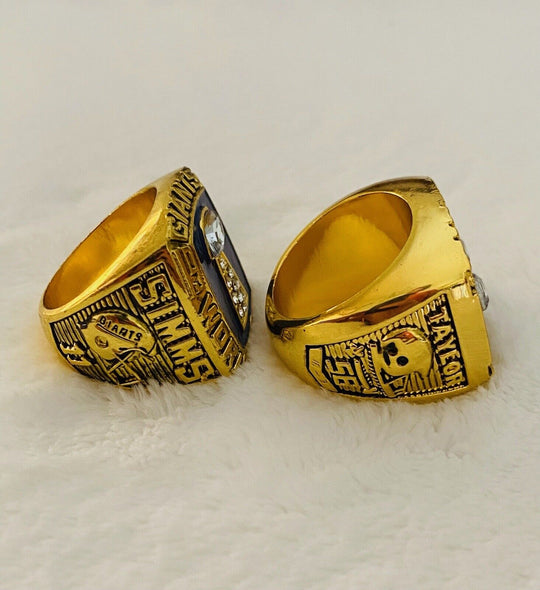 2 PCS New York Giants Super Bowl Ring SET W Case, US SHIP. 1986/1990 - EB Sports Champion's Cache