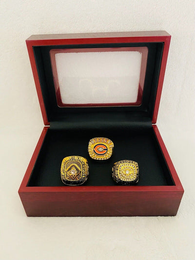 3 PCS Chicago Bears Rare Championship Ring SET W Case, US SHIP - EB Sports Champion's Cache