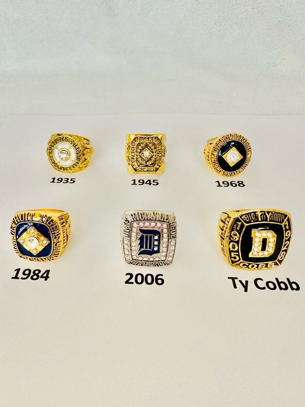 Detroit Tigers World Series Championship Ring W Box,  SHIP, PICK YOUR RING!! - EB Sports Champion's Cache