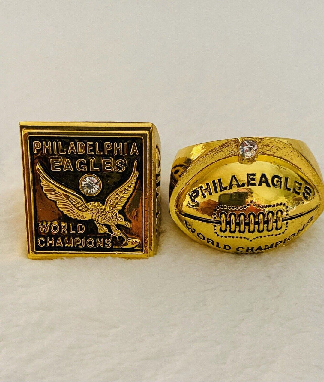 2 PCS Philadelphia Eagles NFL Championship Ring SET, USA Seller 1948/49 - EB Sports Champion's Cache